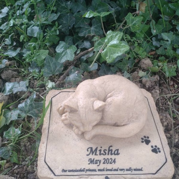 Personalized Cat Memorial Stone, Pet Loss Sympathy Poem Garden Marker ...
