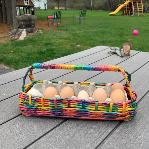 Chicken Egg Gathering Storage Basket, Wicker Basket With Handle ...