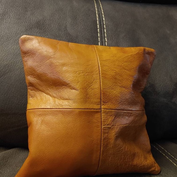 Leather Throw Pillow-home Decor-rustic Farmhouse-decorative Pillows ...