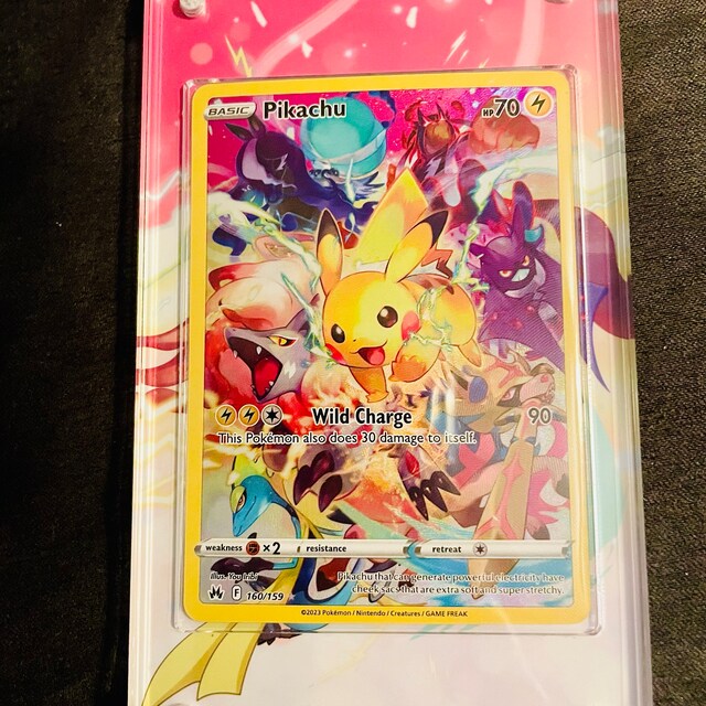 Pikachu Crown Zenith 160 | Extended Art Display Case for Pokemon