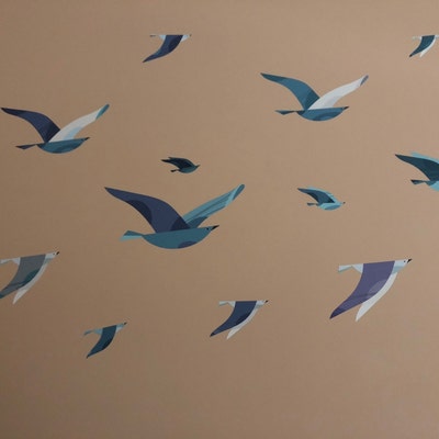 Flock of Sea Birds Wall Decals 1290-17 - Etsy