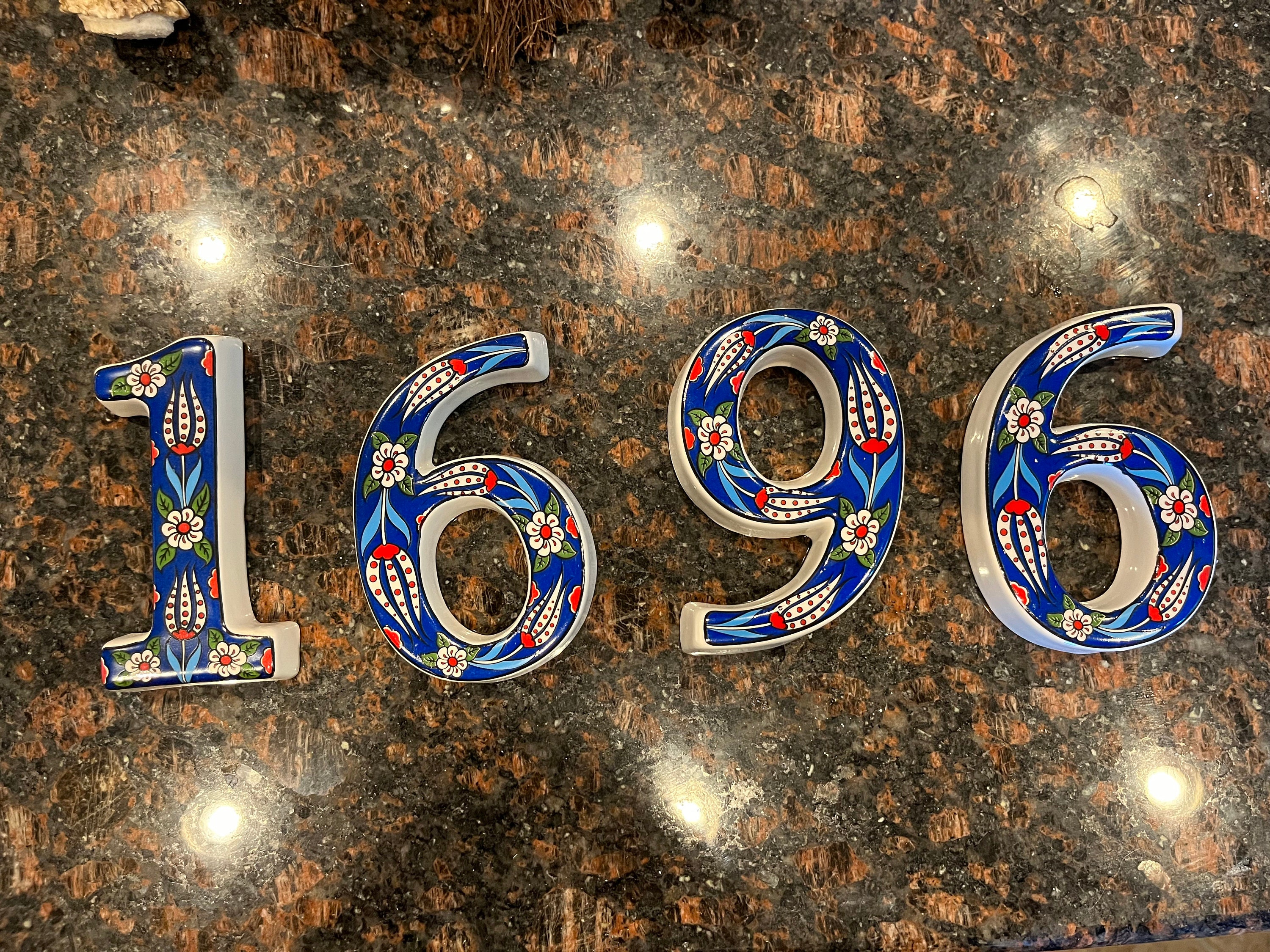 Exquisite Handmade Turkish Ceramic House Numbers, Ceramic Address Plaque and Numbers, Address Numbers, Door Numbers, Ceramic Numbers