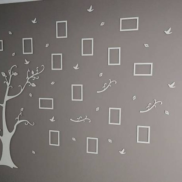 Family Tree Wooden Wall Art, Wall Decor, Include 20 Frame - Etsy