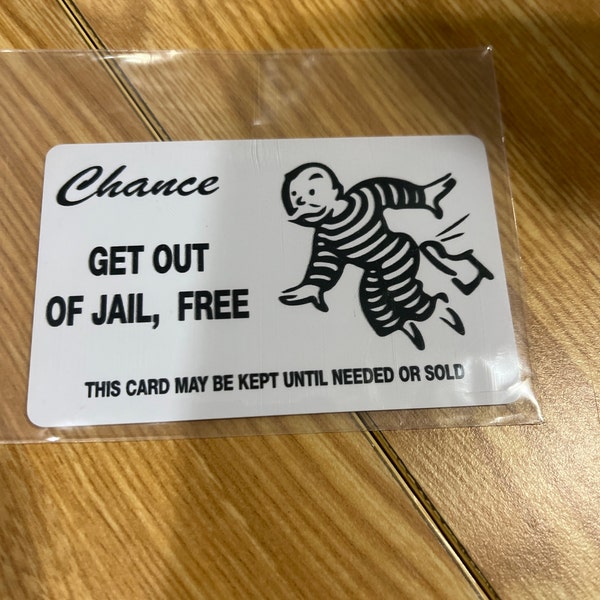 Get Out of Jail Free Card, Funny Gag Gift Wallet Card - Etsy