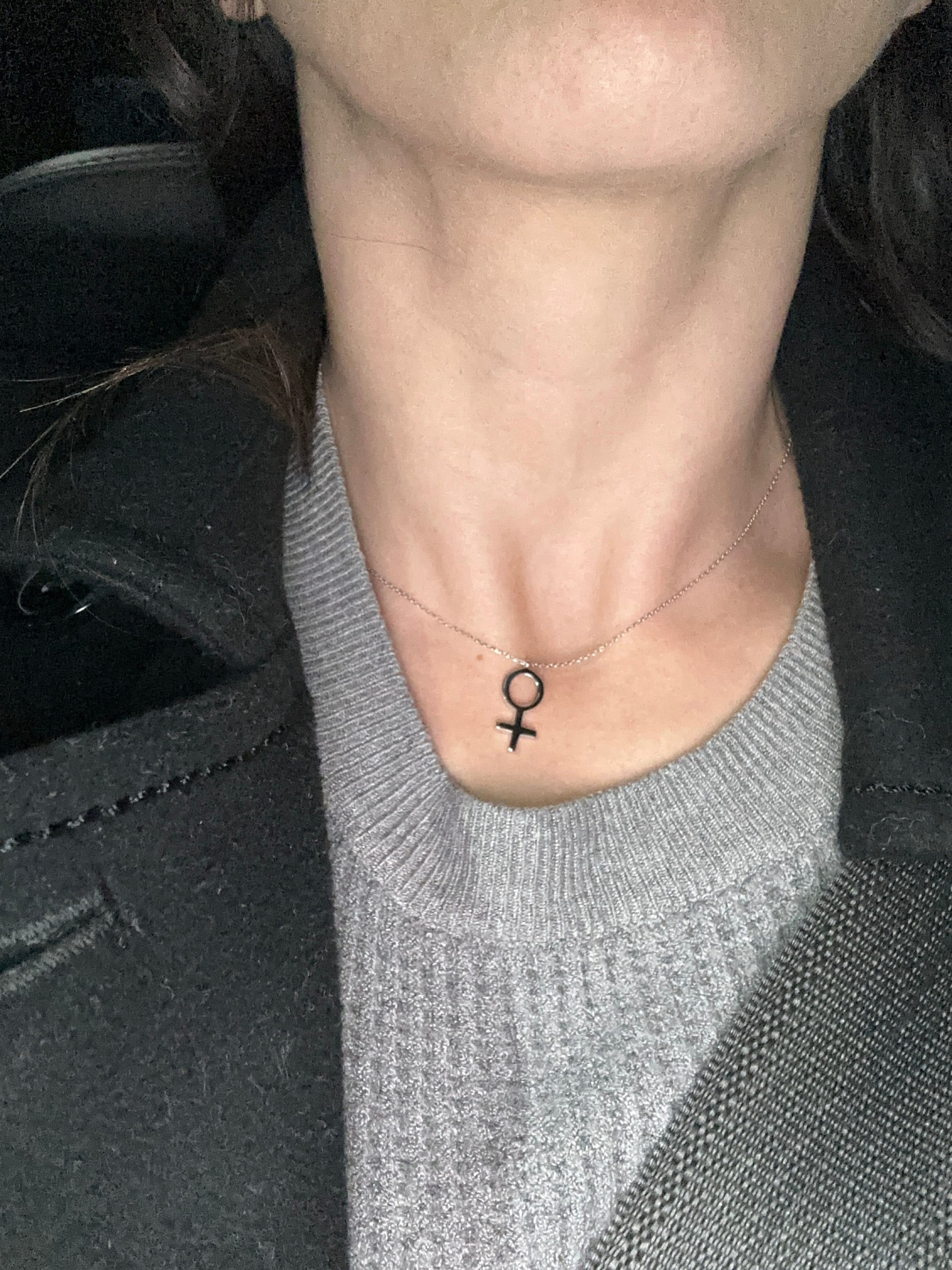 14K Gold Feminist Necklace, Female Symbol Necklace, Venus Necklace, Empowerment Jewelry, Girl Power Pendant, Gender Equality Jewelry