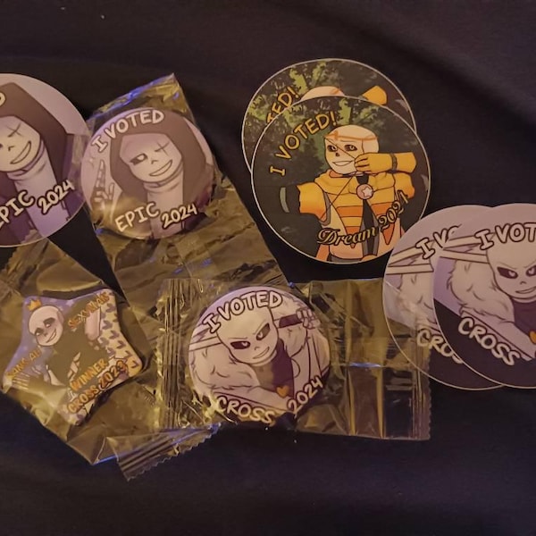 Undertale AU Poll Button/sticker Combo - Etsy