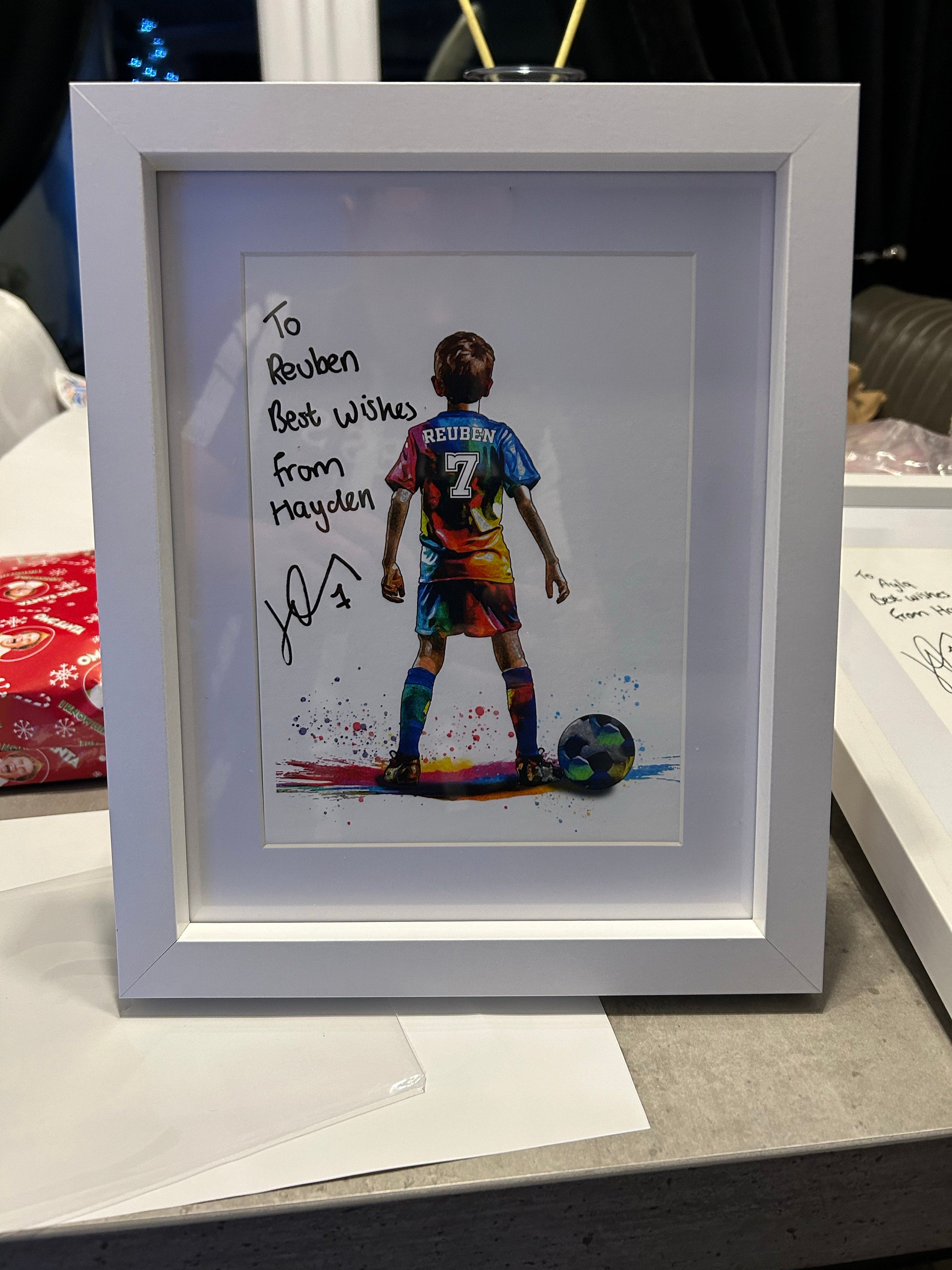 Personalised Football Player Gift | Football Gifts for Boys | Boy Football Poster | Football Wall Art | Soccer Gift | Birthday Gift