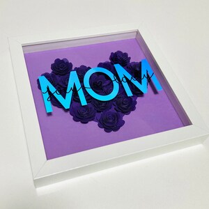 Mom Shadowbox With Flowers, Personalized Heart Shadowbox With Names ...