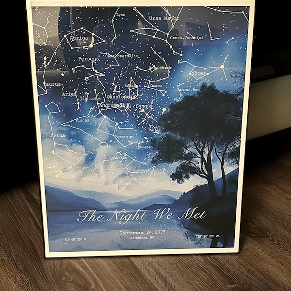 Digital Custom Star Map by Date, Personalized Special Date Gift, Night Sky Print, Wedding ...
