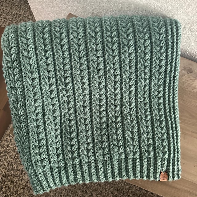 A customer's finished Braided Wheat Stitch Crochet Blanket PDF Pattern