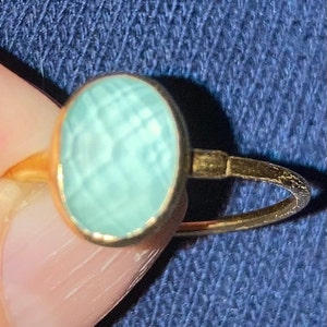 Customer photo from EBates, Oval Rosecut Raw Aquamarine Ring, Aquamarine Jewelry, Gold Ring,