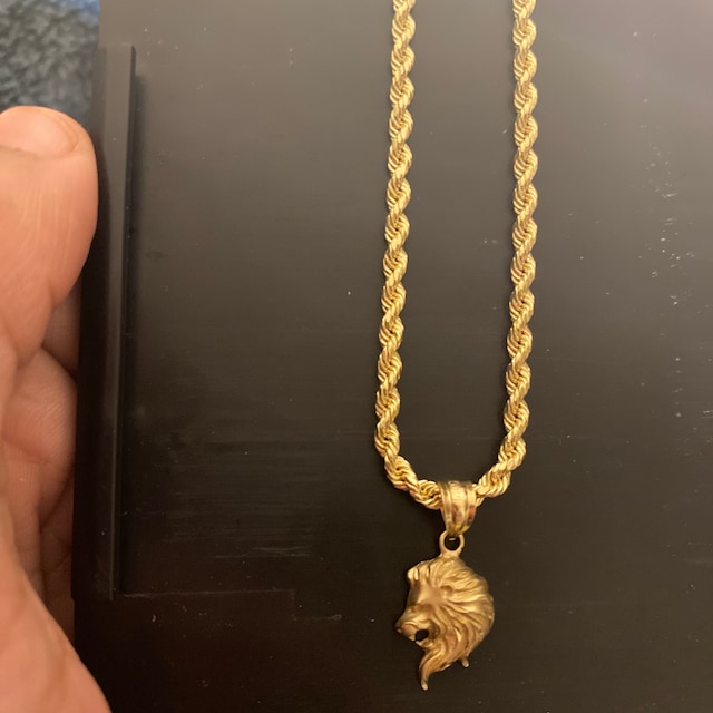 Jewelry America 14k Yellow Gold 3D Jaguar Head Animal Pendant