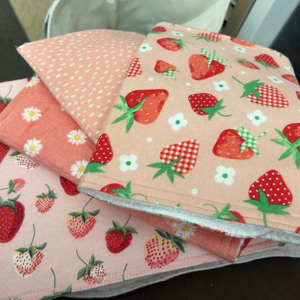 Strawberry Bib/Burp Box Set