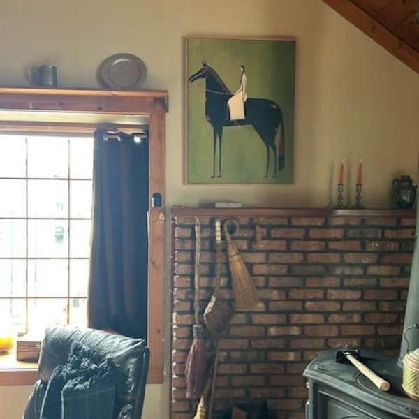 Original Woman Horse Rider Oil Painting, Large Equestrian Wall Art ...