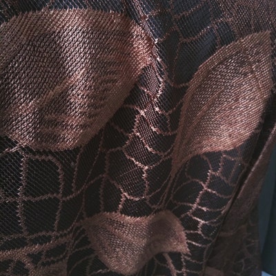 Coffee Brown Jacquard Net Sheer Curtain Voile Panel. One Custom Made ...