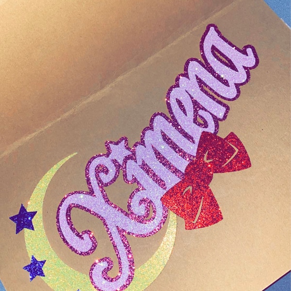 PERSONALIZED Sailor Moon Inspired Name Glitter Die Cut/party ...