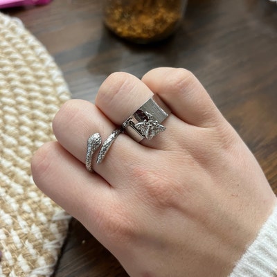 Bague De Câlins, Bague Argent Sterling 925 Femme I Love You Forever Réglable Anneau Ouvert Bague Pouce Bague Empilable Bagues Bijoux Cadeaux Pour Femme Fille