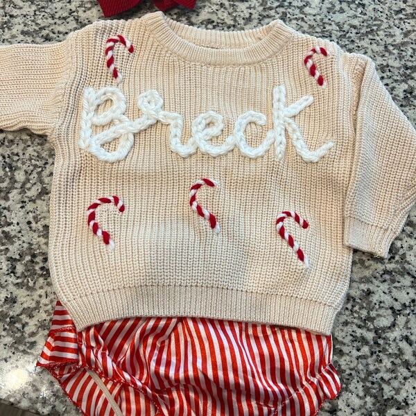 Lulu Bebe Candy Cane Knit Cardigan main image 1