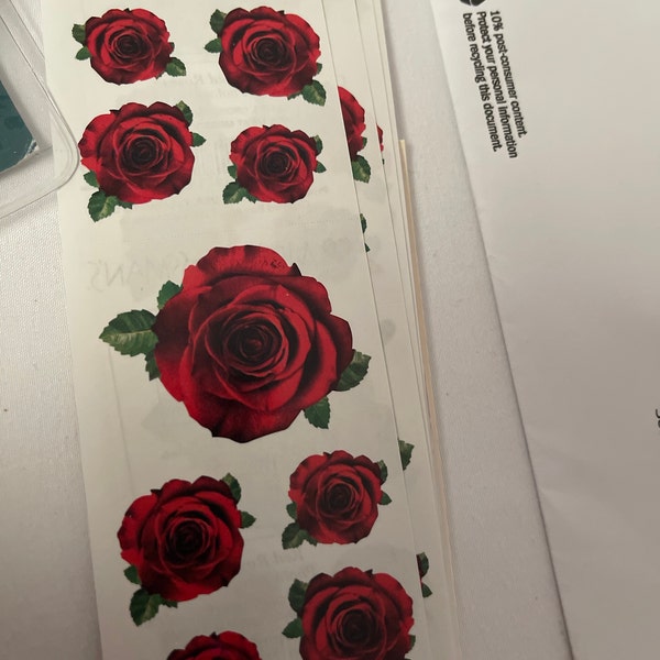 Pretty Lot of Rose Roses Stickers - 2 Full Strips by Mrs. Grossman's ...
