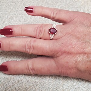 Natural Red Ruby Engagement Ring 4ct Emerald Cut Vintage Rose Gold ...