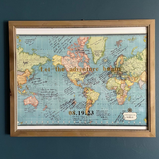 1957年ヴィンテージ世界地図プリント、アンティークアトラス（デジタル
