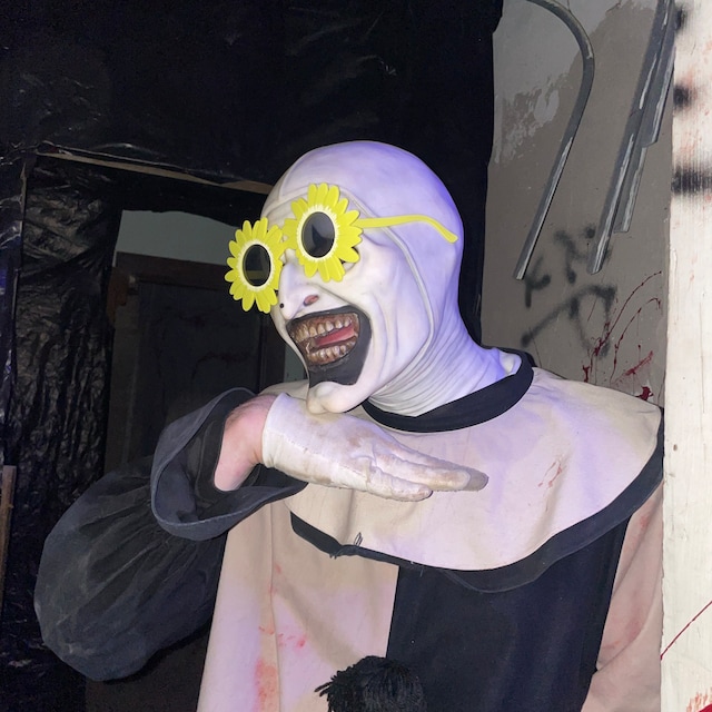 Accessorio Halloween Clown Occhiali Da Sole Art The Clown Terrifier | Giallo Con Fiori, Accessorio Halloween Sunflower Glasses - Foto 7