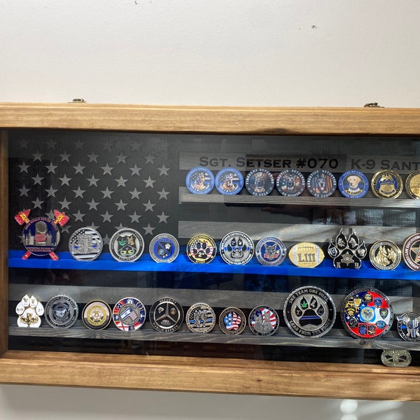 XL Texas Flag Challenge Coin Display Case W/ Hinged Door (free ...