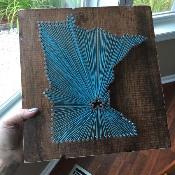 Minnesota String Art Map, Rustic Home Decor, Personalized Gift - Etsy