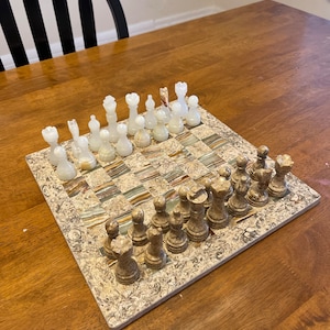 Marble Chess Set Green Onyx Large Chess Set Handmade Luxury Gifts ...