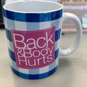 WIZYXQ Back And Body Hurts Mug Black Novelty Coffee Mugs Sarcastic Funny  Workout Mug for Home Office…See more WIZYXQ Back And Body Hurts Mug Black