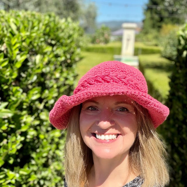 A customer's finished Wheatfield Sun Hat Crochet Pattern