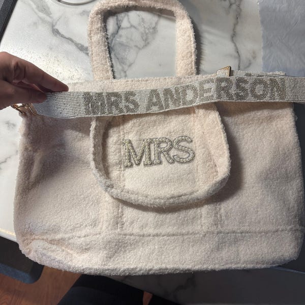 Carnation and White Striped Terrycloth Tote Bag