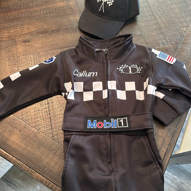Déguisement de course pour enfant - Combinaison de course pour bébé, combinaison de pilote personnalisée avec nom brodé, tenue de pilote de voiture pour tout-petit - France Déguisement de course pour enfant - Combinaison de course pour bébé, combinaison de pilote personnalisée avec nom brodé, tenue de pilote de voiture pour tout-petit - France