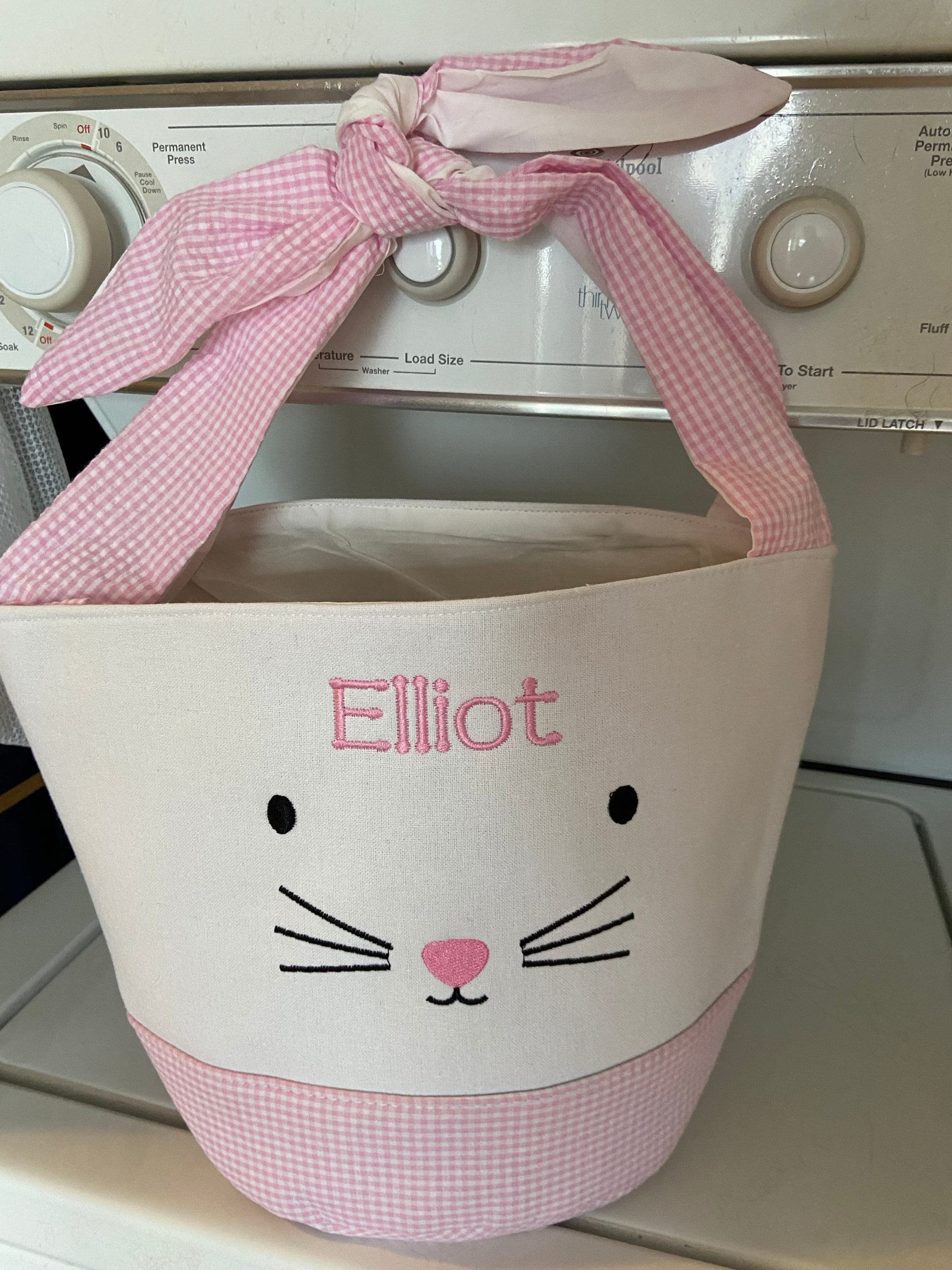 Easter basket, Personalized Easter Basket, monogram easter basket, girls basket, boys basket, girls easter basket, embroidered, Check, bag