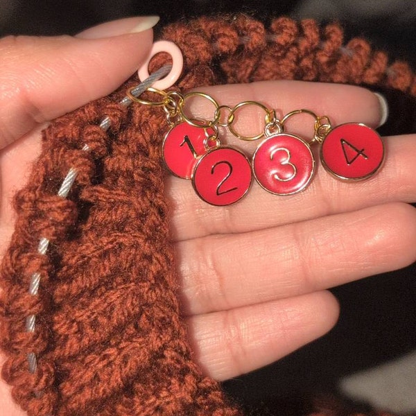 Stitch Markers With Numbers, Progress Keepers, Knitting Row Counter ...