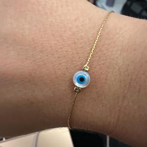 Tiny Eye Bracelet, Evil Eye Bracelet, Protection Bracelet, Israeli Jewelry, Minimalist Eye Bracelet, Sterling Silver, Gold Filled, BR94