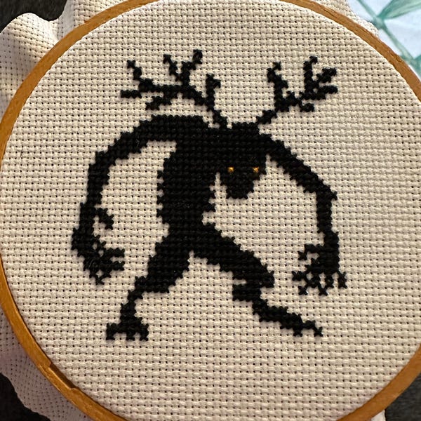 Mini Wendigo Cross Stitch Pattern - Cryptid Cross Stitch - Instant ...