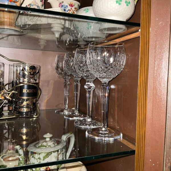 Magnificent Set of 6 WATERFORD CRYSTAL ALANA Claret Wine Glasses ...