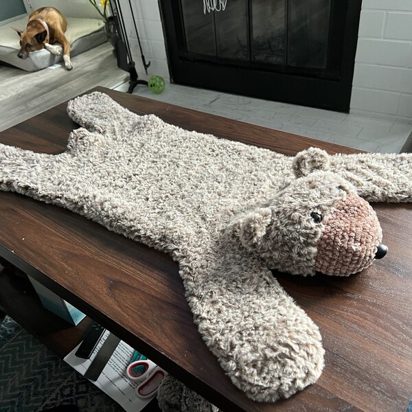 Fake Bear Rug Pattern Crochet Pattern for Faux Bear Skin Nursery Rug or Photo Prop | DIY ...