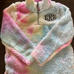 Tie dye sherpa pullover wholesale sale