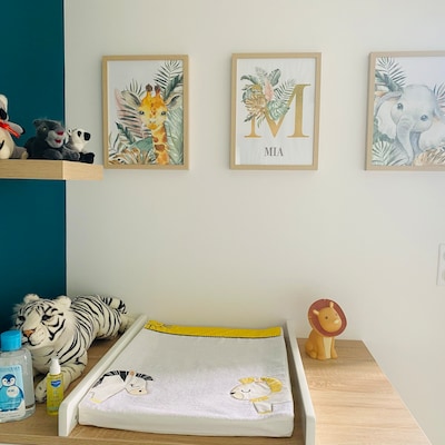 Dazzlewall Lot De 6 Posters Animaux Marins Aquarelle - Décoration Chambre Bébé Enfants 8x10 Sans Cadre