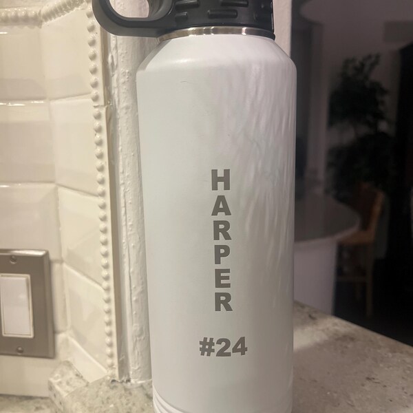 Personalized Laser Engraved Water Bottle With Custom Logo Name Text ...