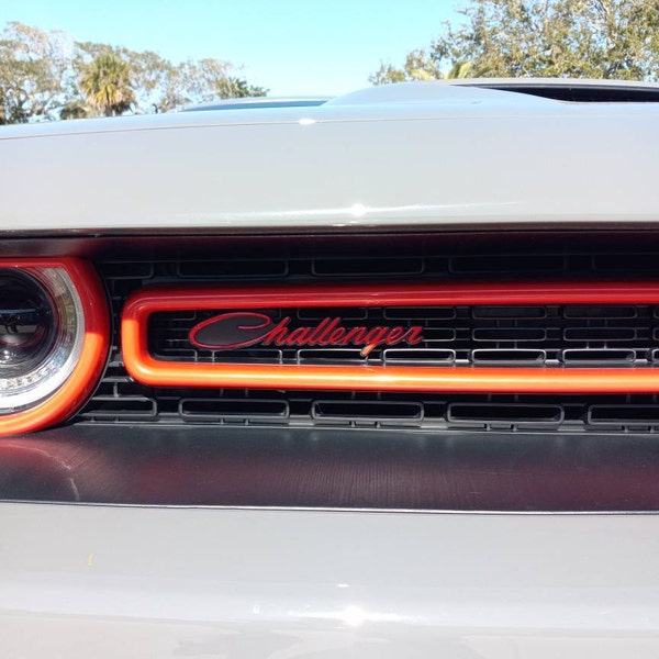 Dodge Challenger 70's Script Grill Emblem Decal 2015 2016 2017 2018 ...