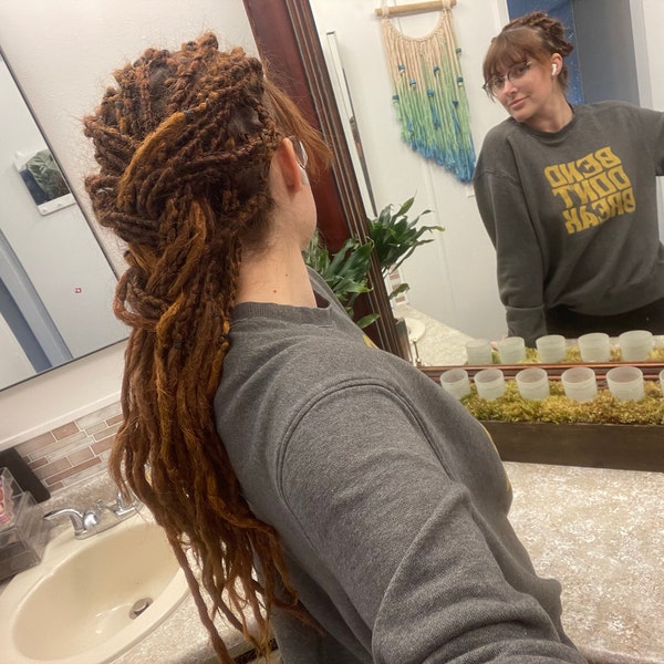 Synthetic Dreadlocks - Custom Color Blend - Rust - Crocheted Natural ...