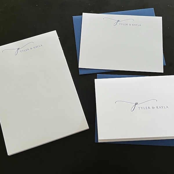 Complete Personalized Stationery Set - EXQUISITE SCRIPT MONOGRAM ...