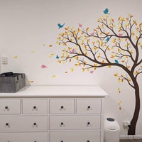 Wall Decal Large Tree Decals Huge Tree Decal Nursery With Birds White ...