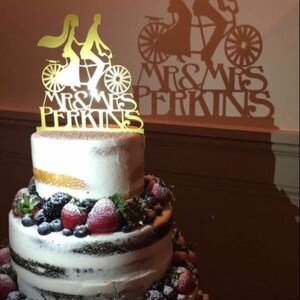 Personalized Tandem Bike Wedding Cake Topper – Mr & Mrs Surname - Etsy