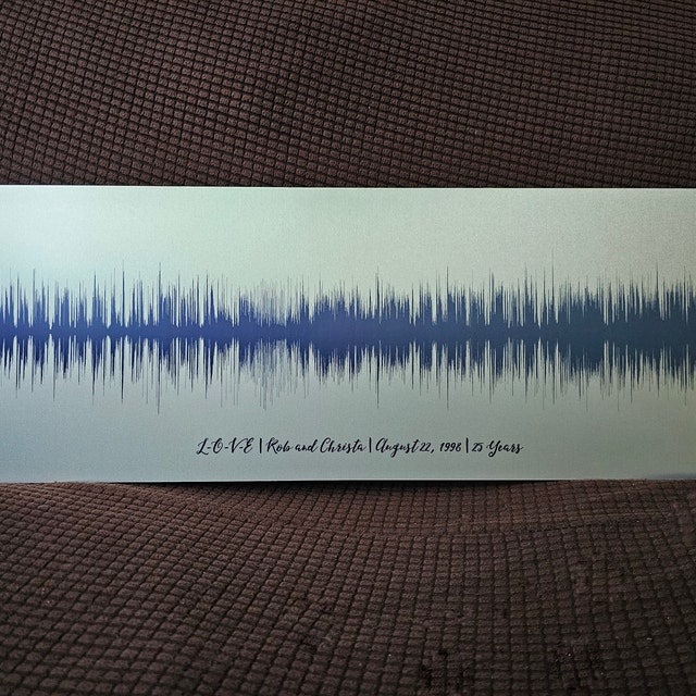 10 Year Anniversary Gift for Him Sound Wave Art Tin Anniversary