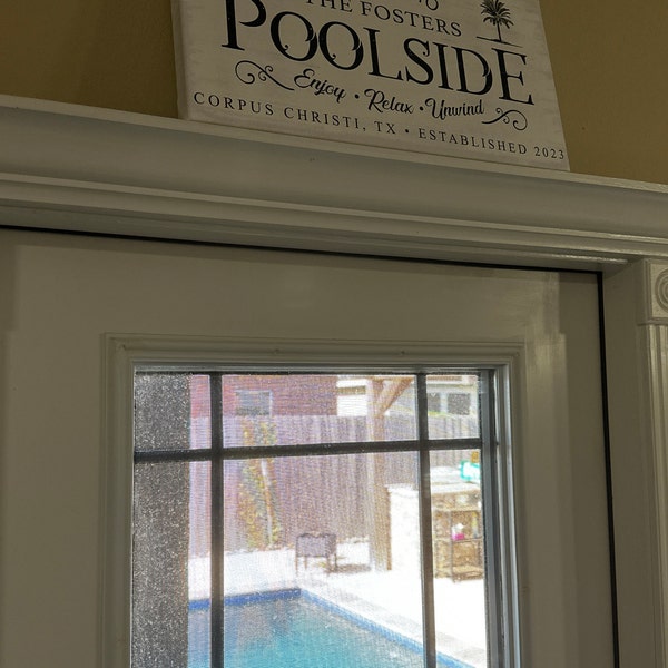 Custom Poolside Sign Family Name Sign Outdoor Wall Decor Backyard Pool ...
