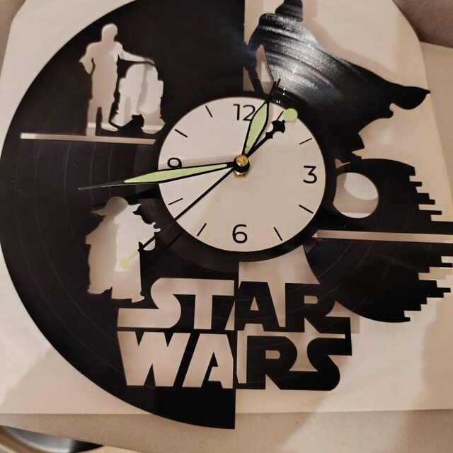 Laser Cut Star Wars Wall Clock File Darth Vader Glowforge Xtool